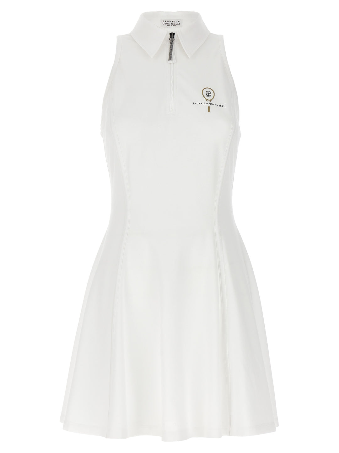 Logo Embroidery Dress Dresses White