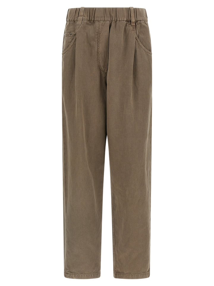 Brunello Cucinelli Cotton Trousers Pants - Brown | 7ec77e70f9cf041299866503a5d5fa6ef6019000