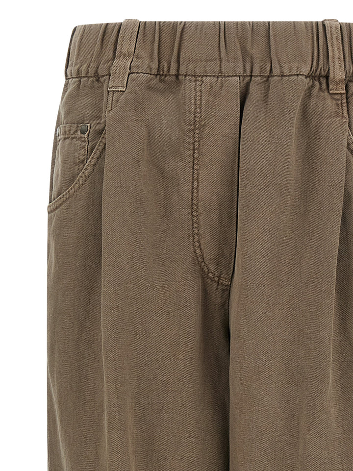 Brunello Cucinelli Cotton Trousers Pants - Brown | 8396797d0e65ad7caf1b45ff07c0a81a31c66ab7