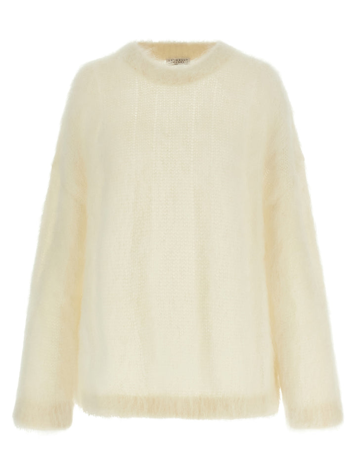 Brunello Cucinelli Mohair Silk Sweater Sweaters and Cardigans - White | 1b5497c302b941c3d77315becb0f811070016b37