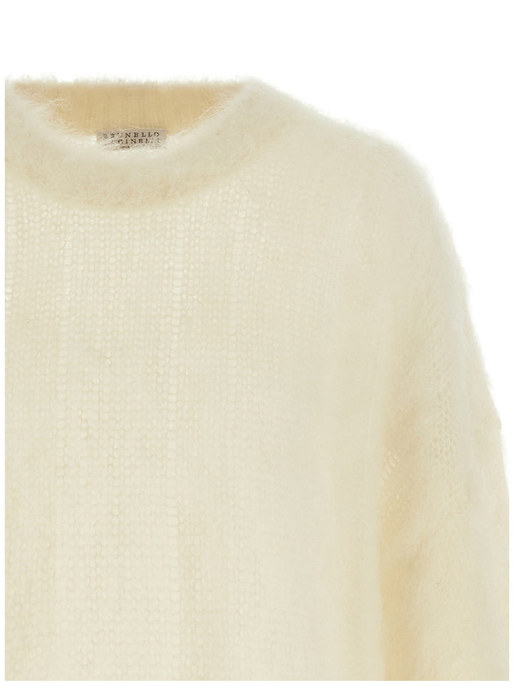 Brunello Cucinelli Mohair Silk Sweater Sweaters and Cardigans - White | c7a477566d9b3288b5d01022fc26abfe1c8bd7b9