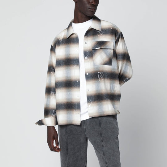 Milk-Colored Flannel Checked Shirt