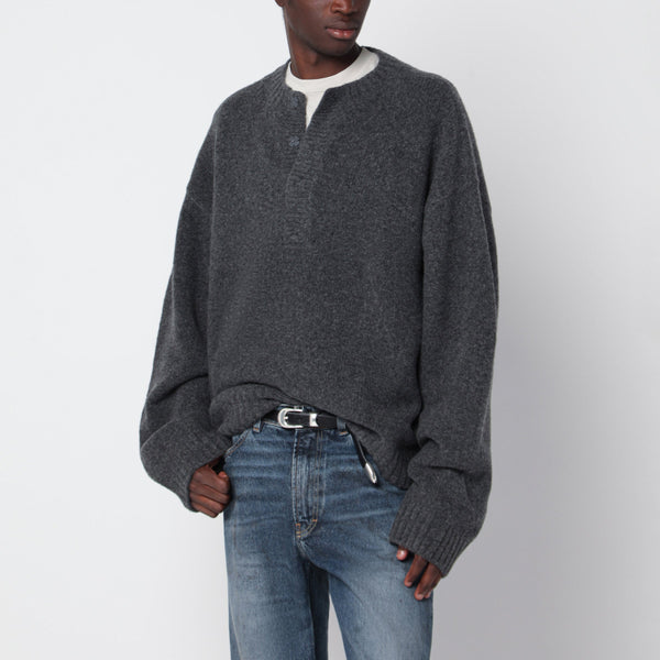 Dark Grey Wool-Blend Sweater