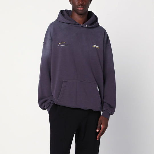 Plum Cotton Hoodie With Logo