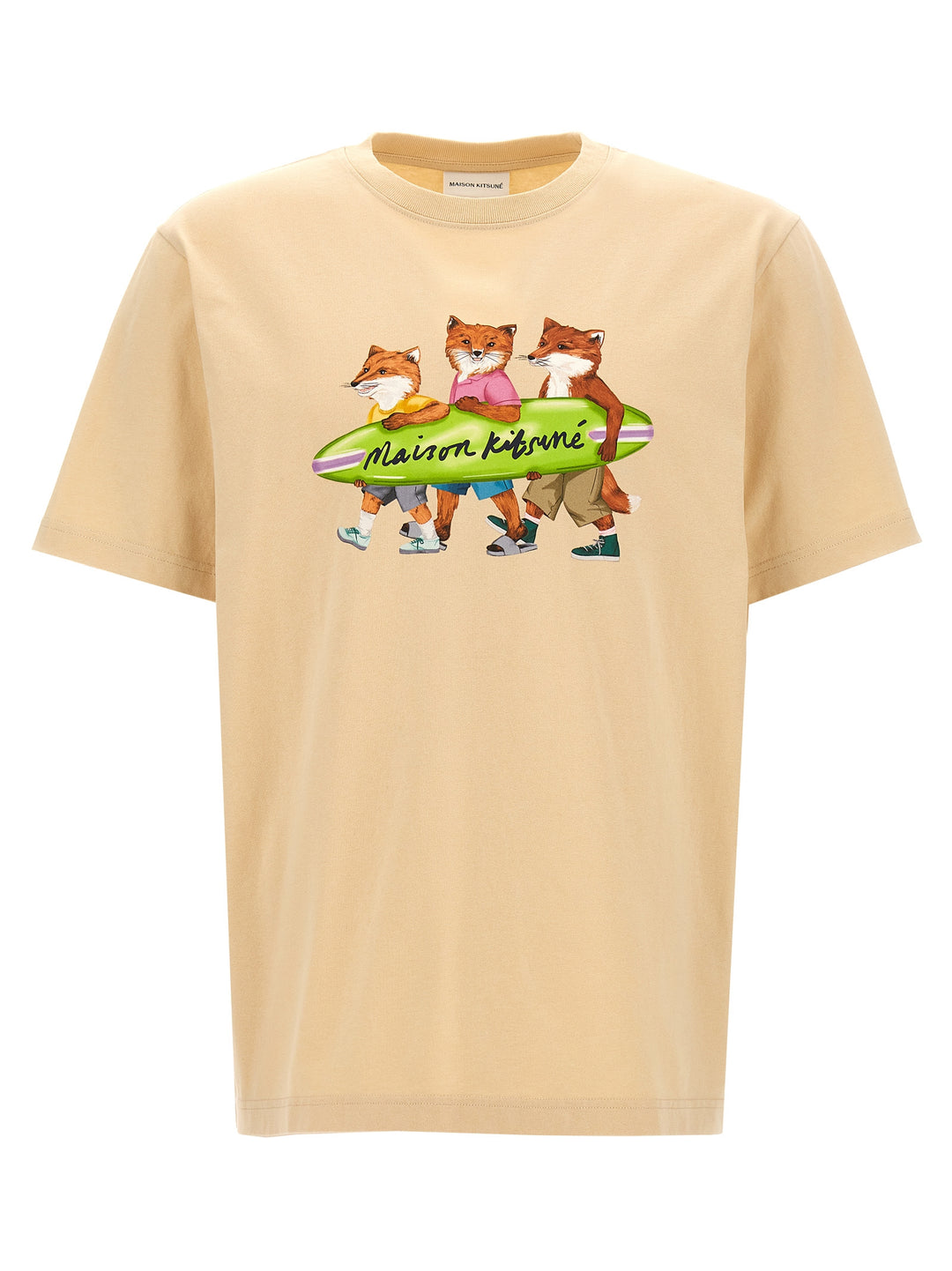 Surfing Foxes T-Shirt Beige