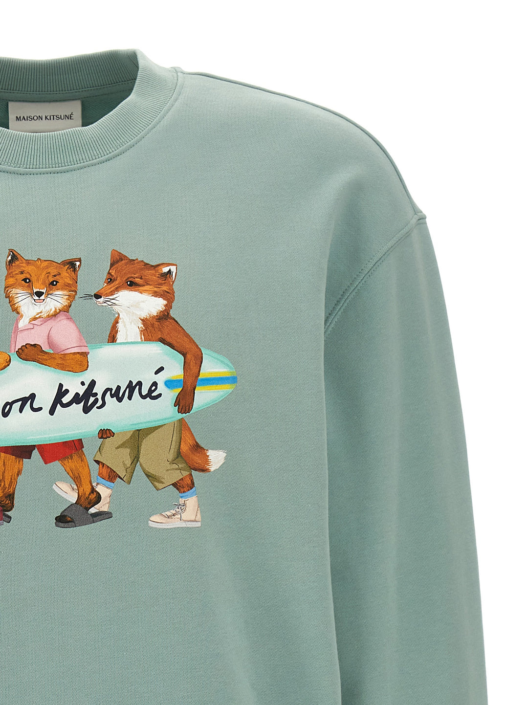 Surfing Fox Sweatshirt Light Blue