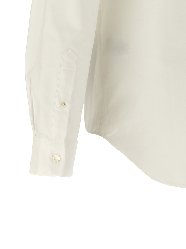 Mini Fox Head Classic Shirt, Blouse White