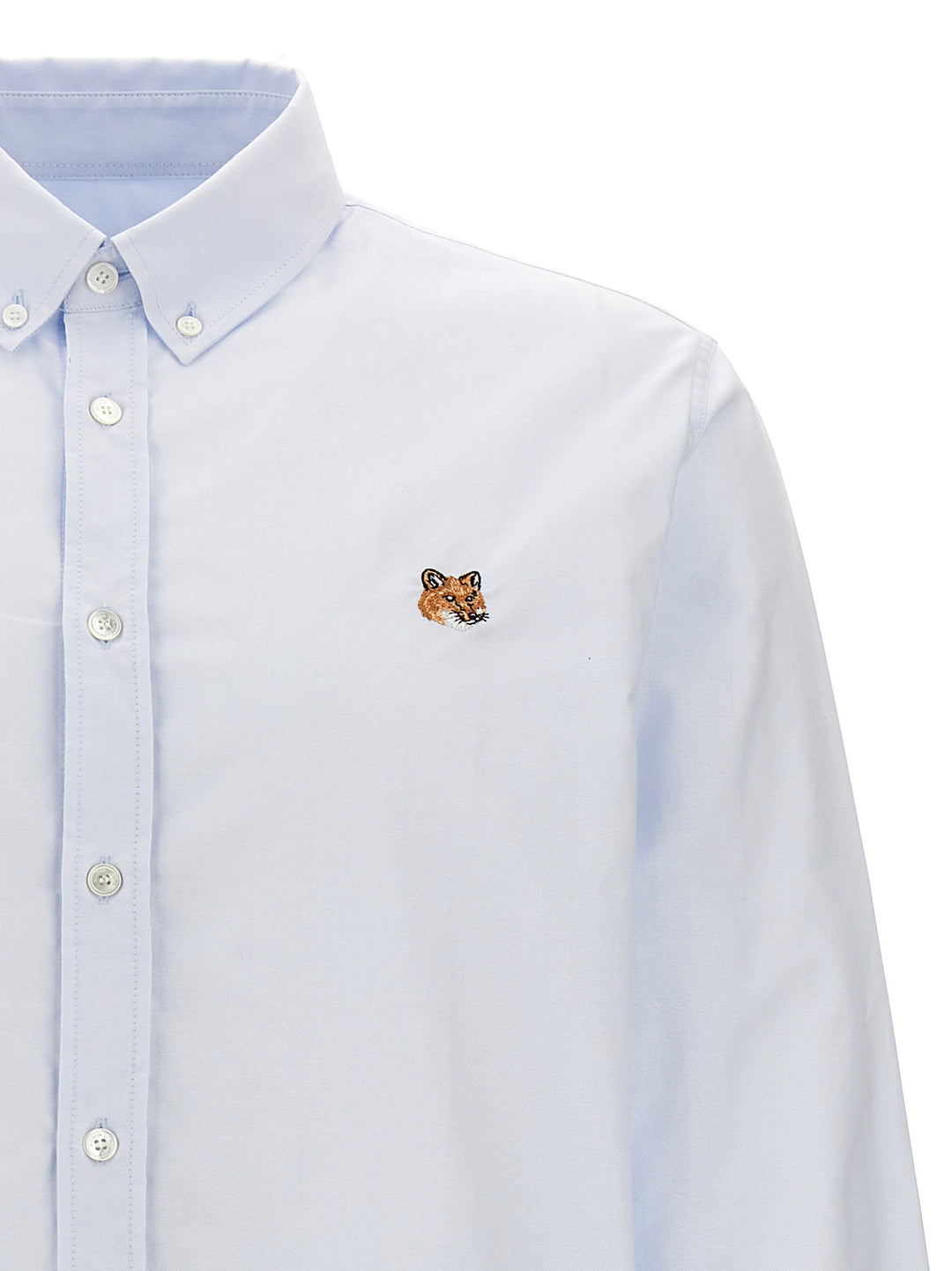 Mini Fox Head Classic Shirt, Blouse Light Blue