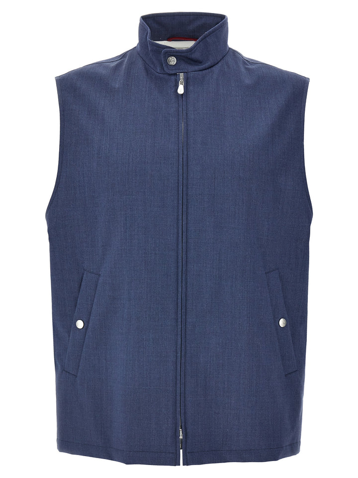 Wool Vest Gilet Blue