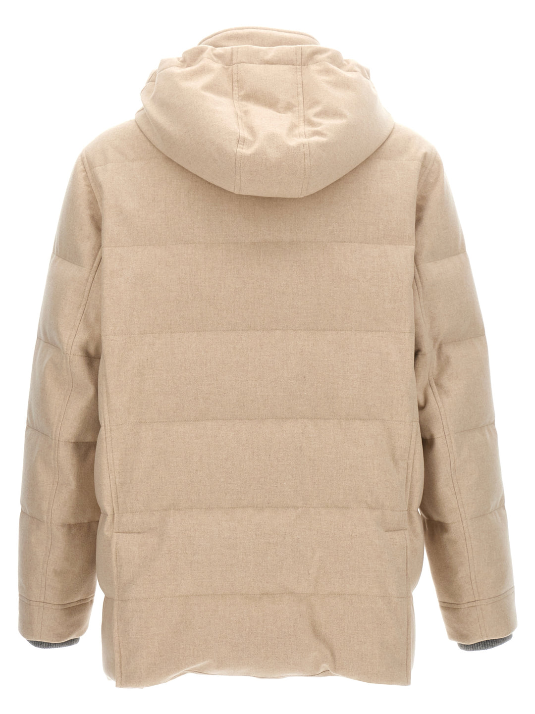 Long Hooded Down Jacket Casual Jackets, Parka Beige