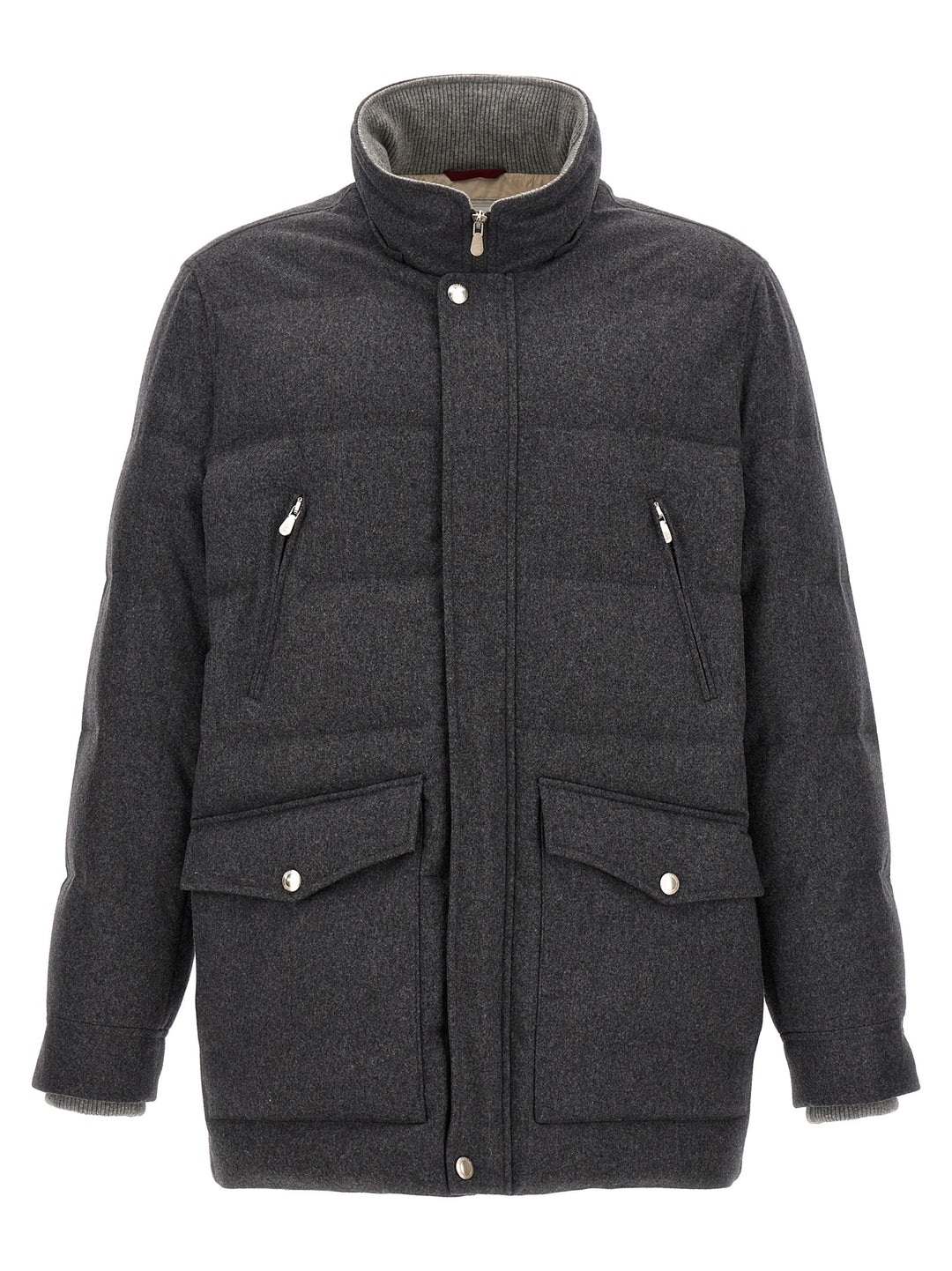 Long Hooded Down Jacket Casual Jackets, Parka Gray