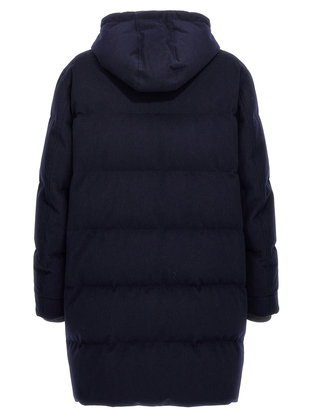 Padded Wool Long Down Jacket Casual Jackets, Parka Blue