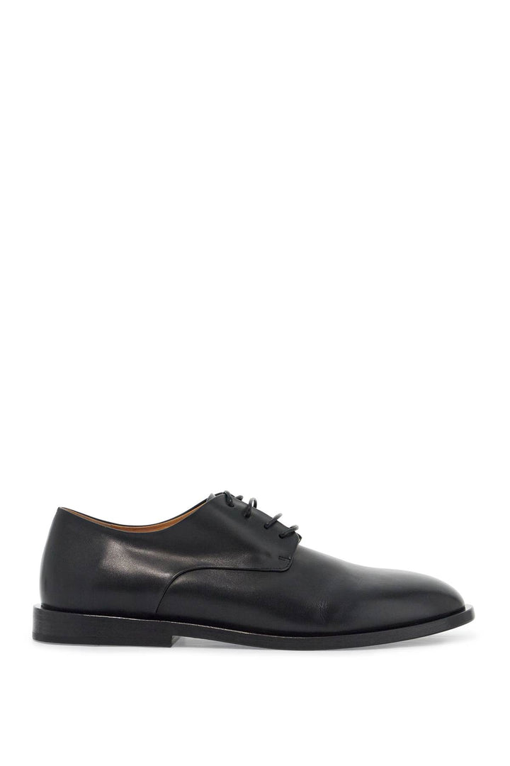 Black Calf Leather Derby Shoes With Glossy Finish