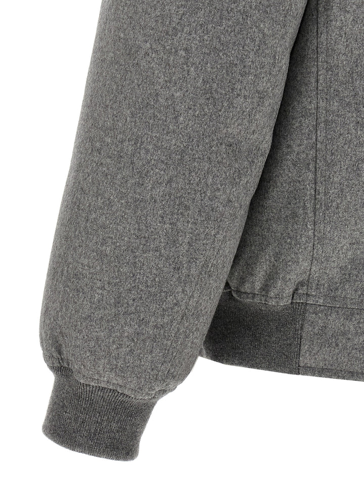 Brunello Cucinelli Sherling Neck Bomber Jacket Puffer Jackets - Gray | 2b5415c604f7a3806d9409f4ebe4201d5e06ba46