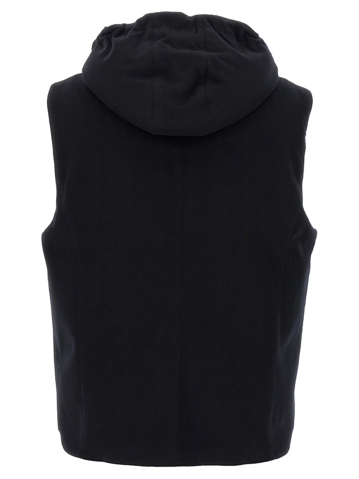 Brunello Cucinelli Padded Wool Vest Gilet - Black | 83b591b6a73370abf0462c75462cd4dde14712a9