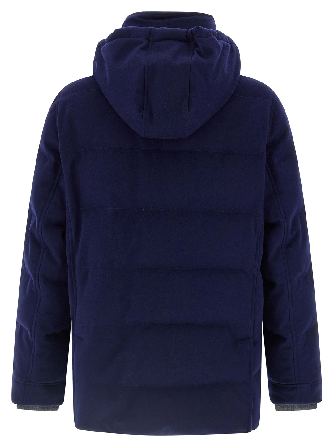 Brunello Cucinelli Flannel Down Jacket Puffer Jackets - Blue | 6f67a7d954c228417a2285d2cacb4b8314ac7417