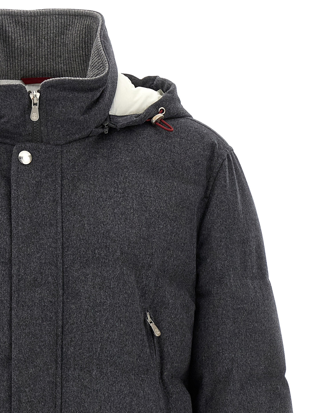 Brunello Cucinelli Flannel Down Jacket Puffer Jackets - Gray | add246a3aa5adaba1040b4bdb201f56d87689078