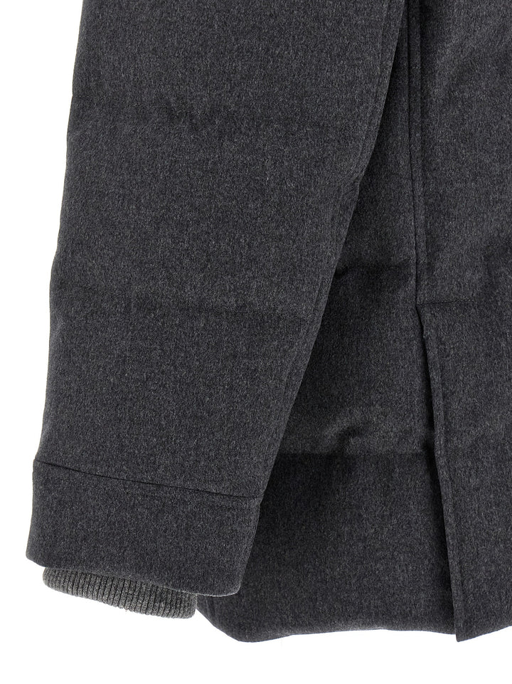 Brunello Cucinelli Flannel Down Jacket Puffer Jackets - Gray | df25f899bc178b086b5c02bdf44ec58225ba5a08