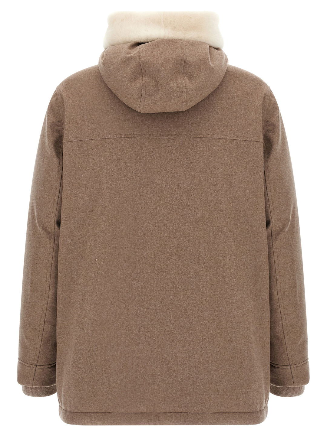 Brunello Cucinelli Flannel Down Jacket Puffer Jackets - Beige | 5fcdc8ac01f08065eed5951b3a30b83263795616