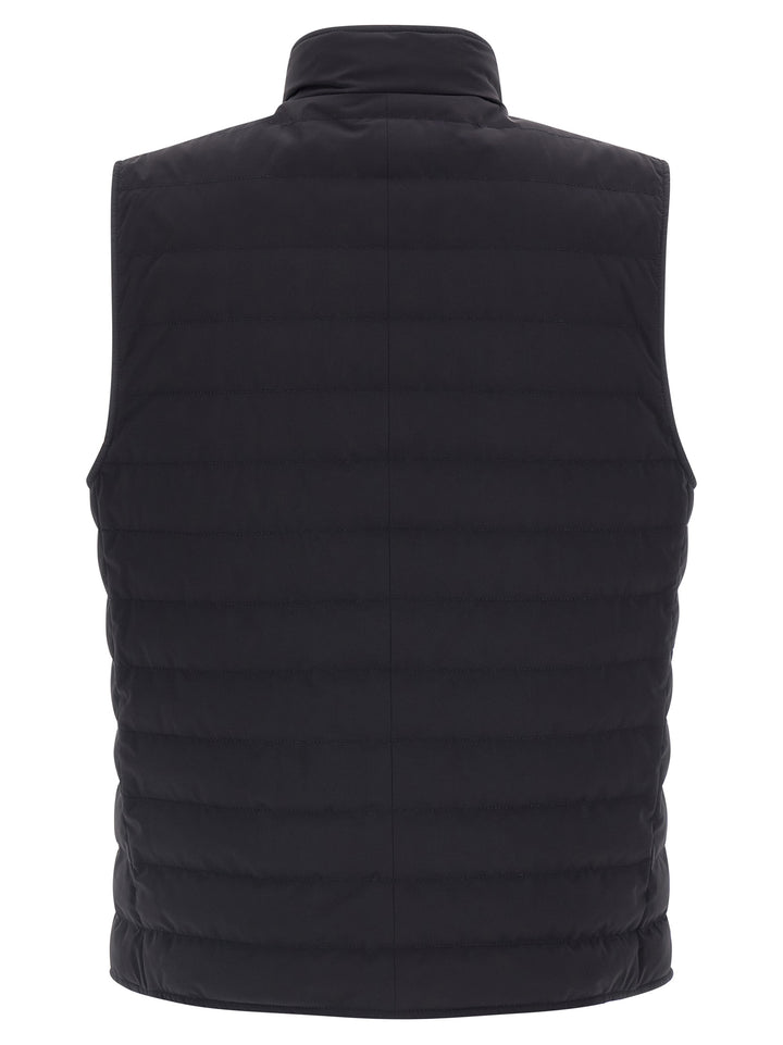 Brunello Cucinelli Quilted Vest Gilet - Blue | 0e232a9c1bb32bf6c6f3a31d07305994b48540b2