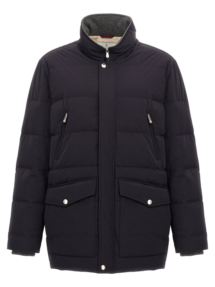 Hooded Down Jacket Casual Jackets, Parka Blue