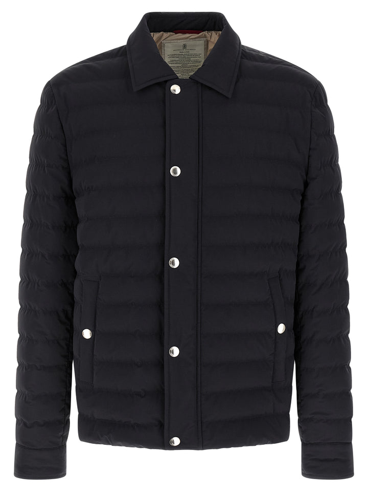 Brunello Cucinelli Shirt Down Jacket Puffer Jackets - Blue | 5aacbc90f83b045124ad35815cfcf7ebe06ba749