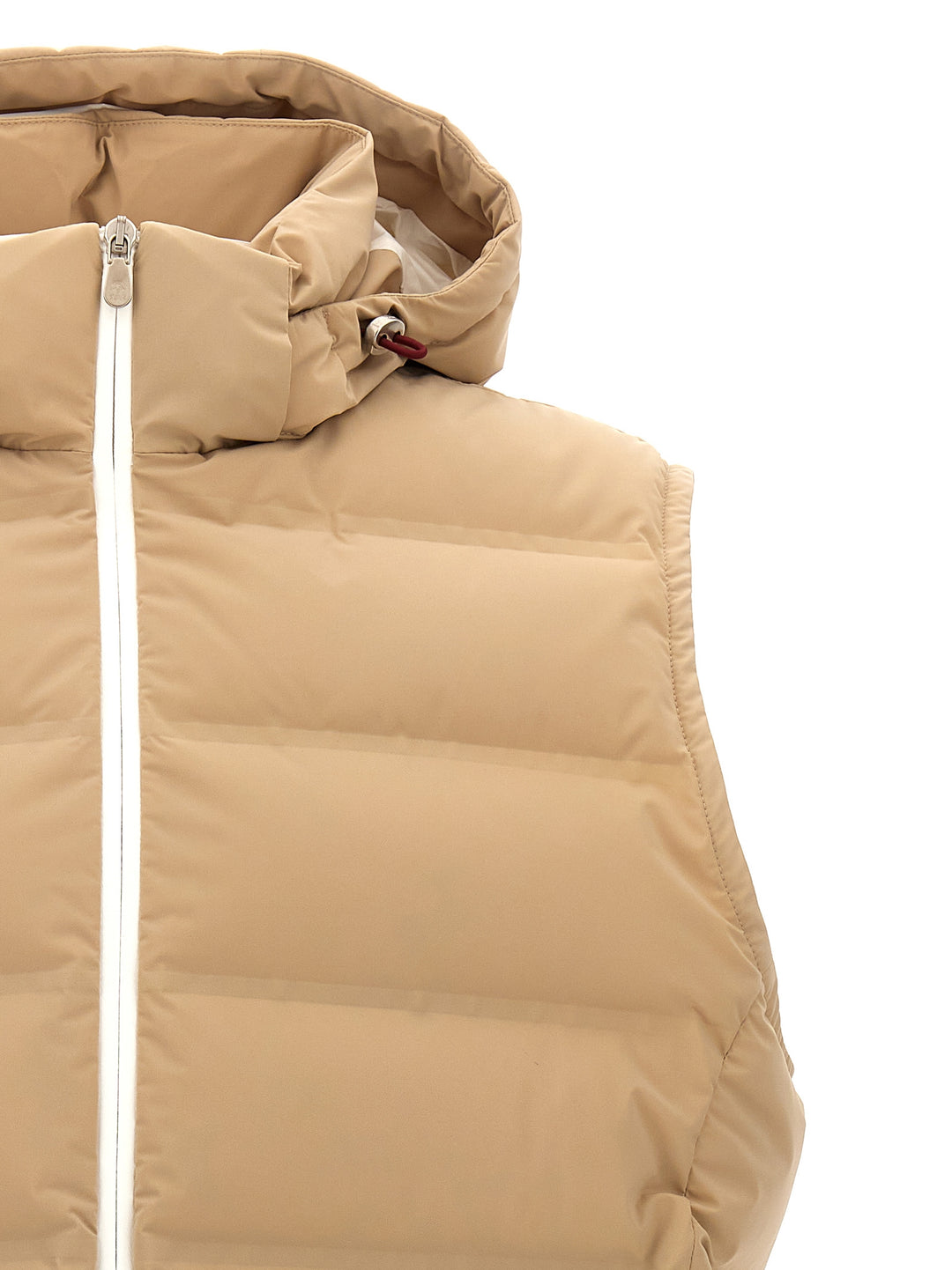 Hooded Vest Gilet Beige