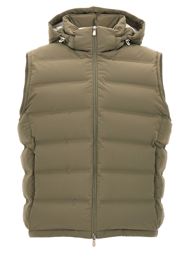 Hooded Vest Gilet Green