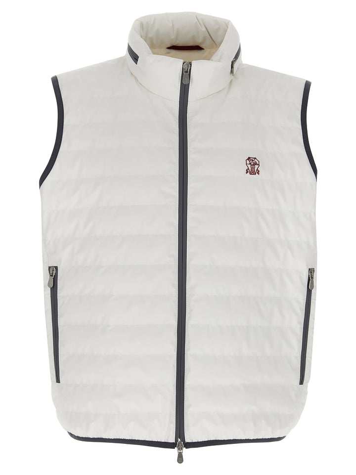 Logo Vest Gilet White