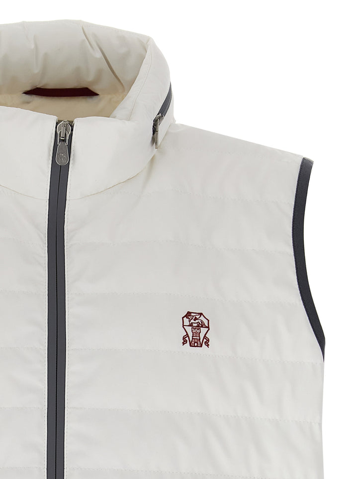 Logo Vest Gilet White