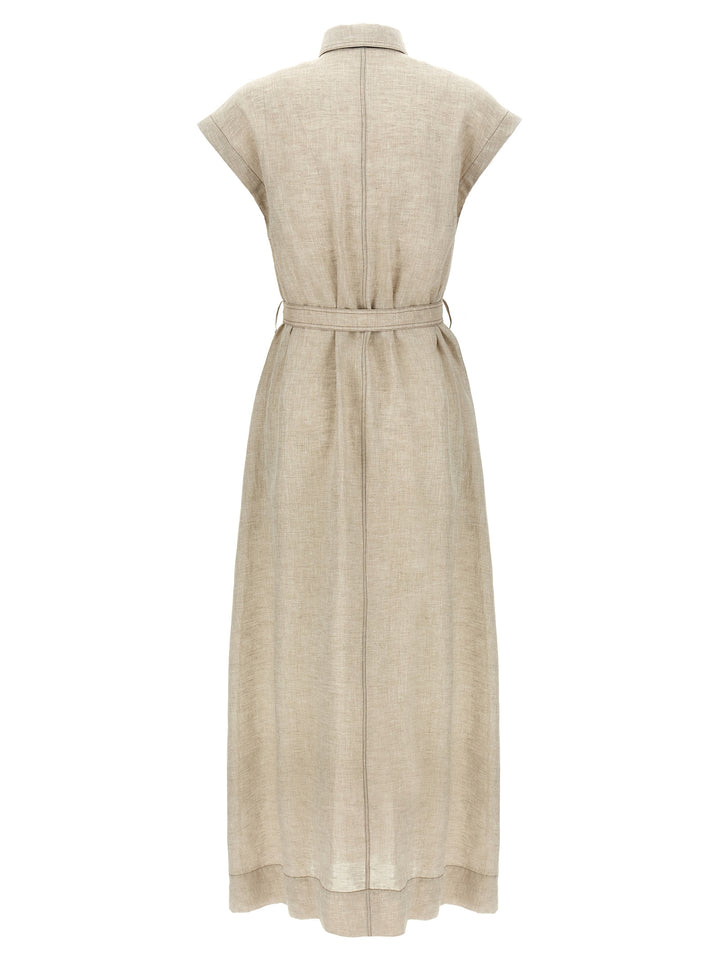 Linen Dress Dresses Beige