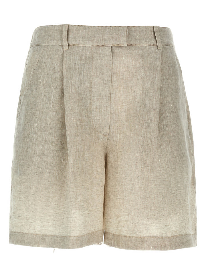 Linen Shorts Bermuda, Short Beige