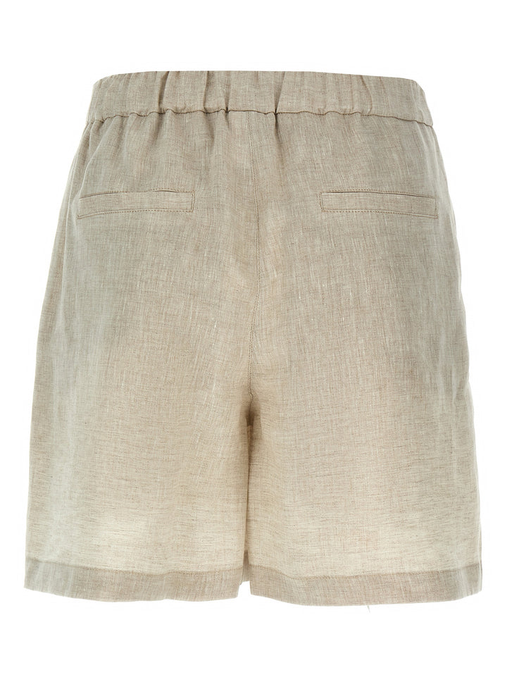 Linen Shorts Bermuda, Short Beige