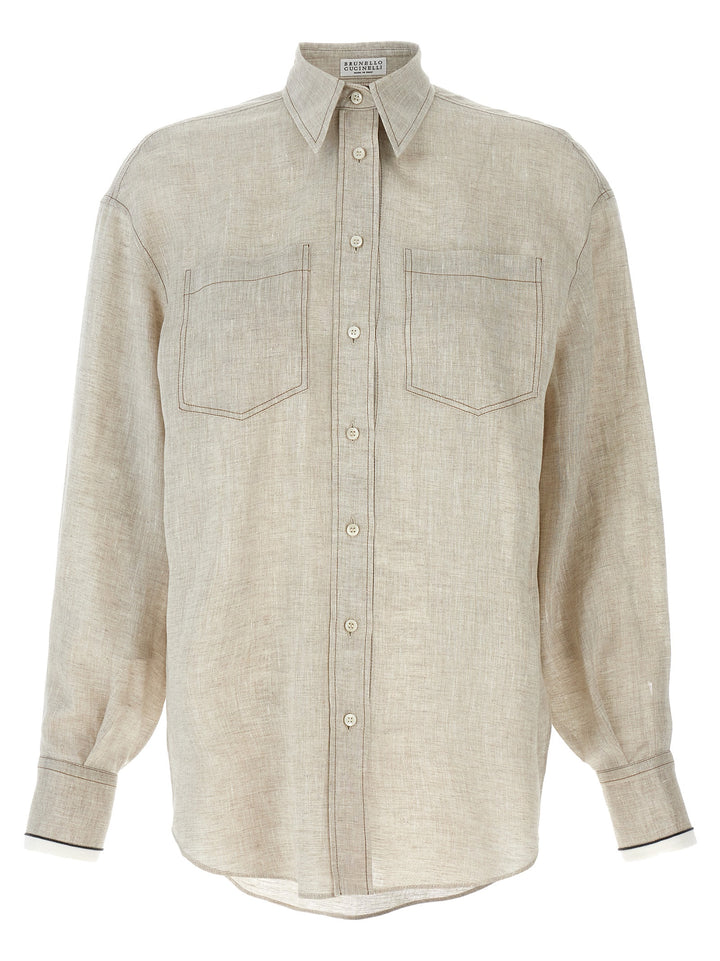 Linen Shirt Shirt, Blouse Beige