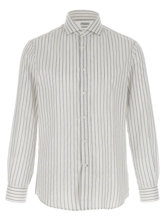 Striped Canvas Shirt Shirt And Blouse White