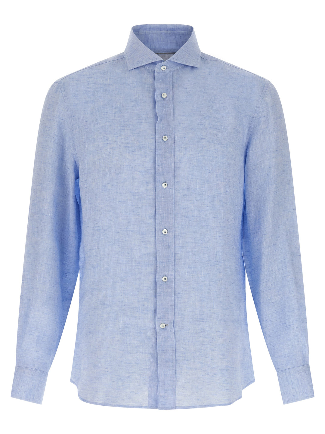 Brunello Cucinelli Linen Shirt Shirt and Blouse - Light Blue | c28abc98aaf21a6f9e056bfc618aef7975d13bb3