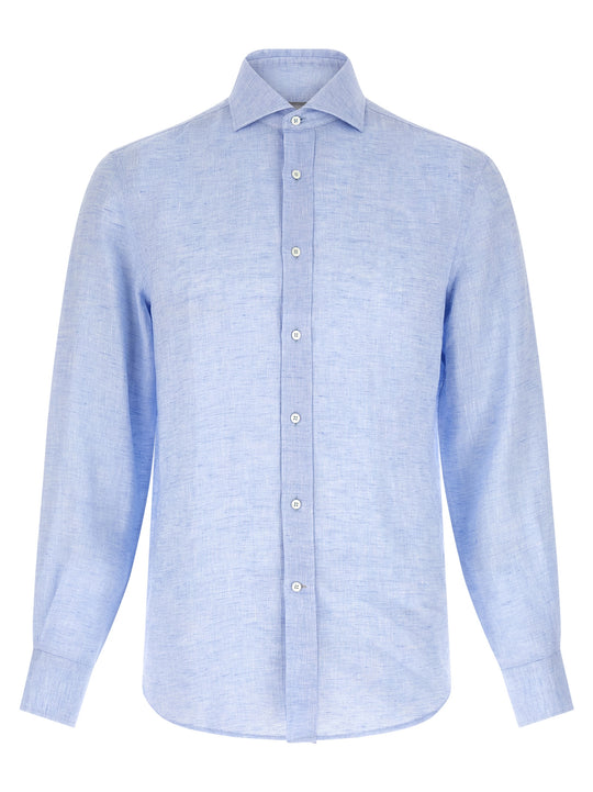Linen Shirt Shirt And Blouse Light Blue