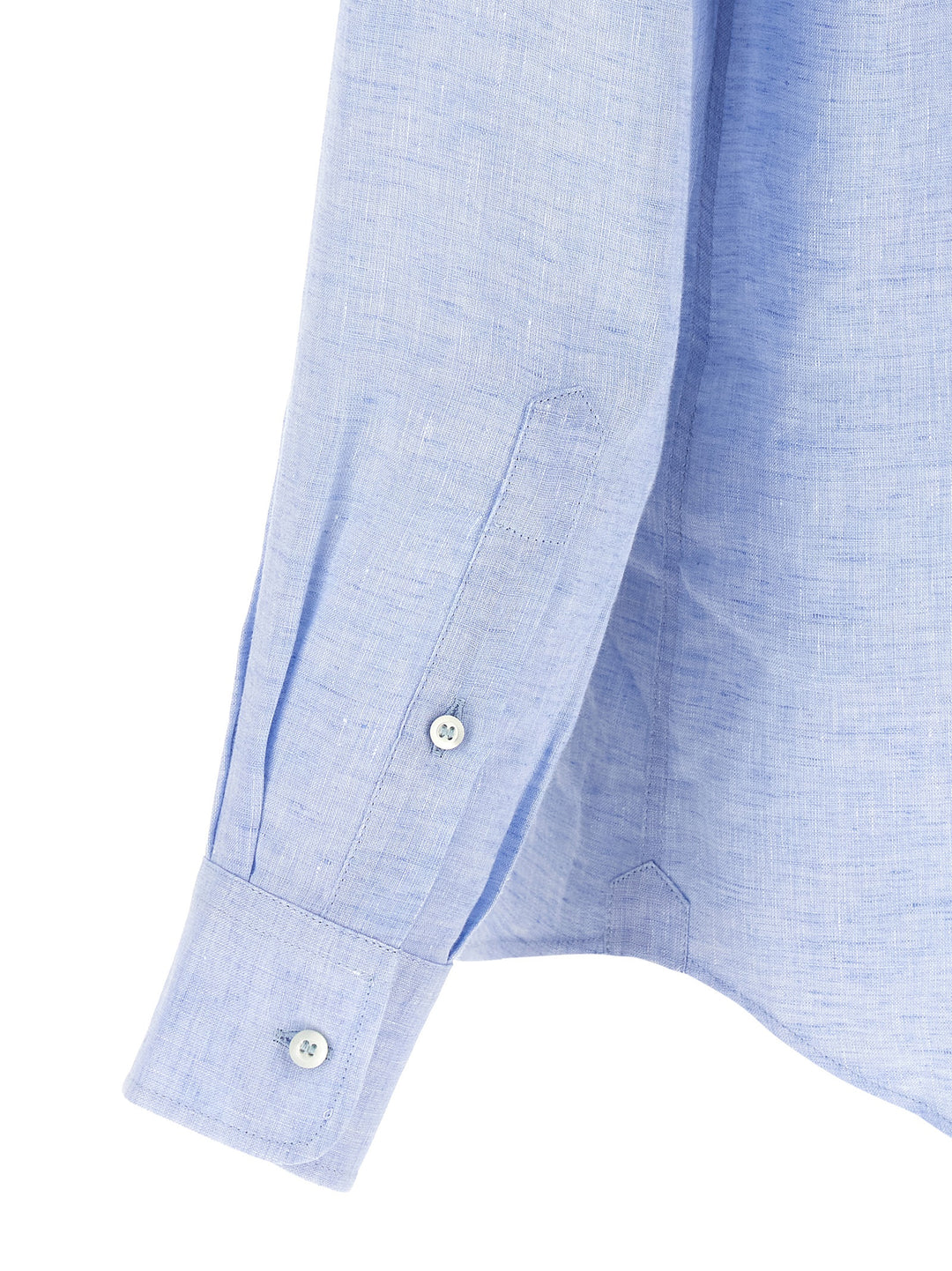 Brunello Cucinelli Linen Shirt Shirt and Blouse - Light Blue | 5f11a1735bb1b9383e03286d3b400ef24ae8ce6e