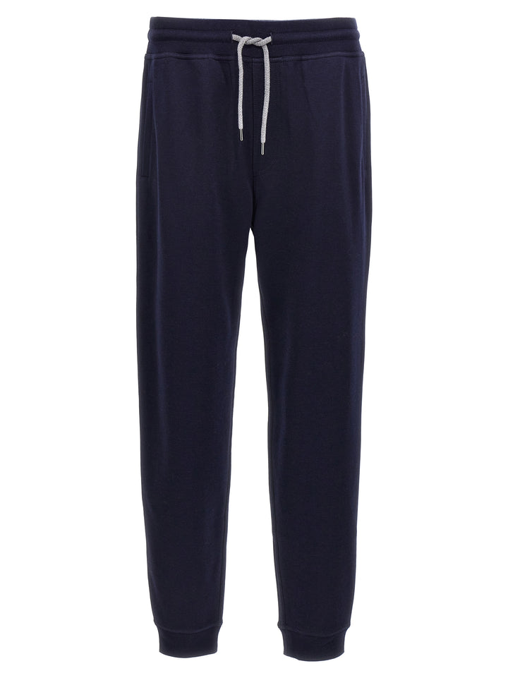 Cotton Blend Joggers Pants Blue