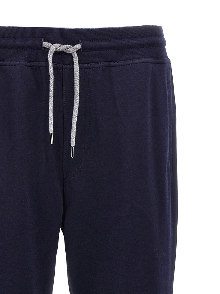 Cotton Blend Joggers Pants Blue