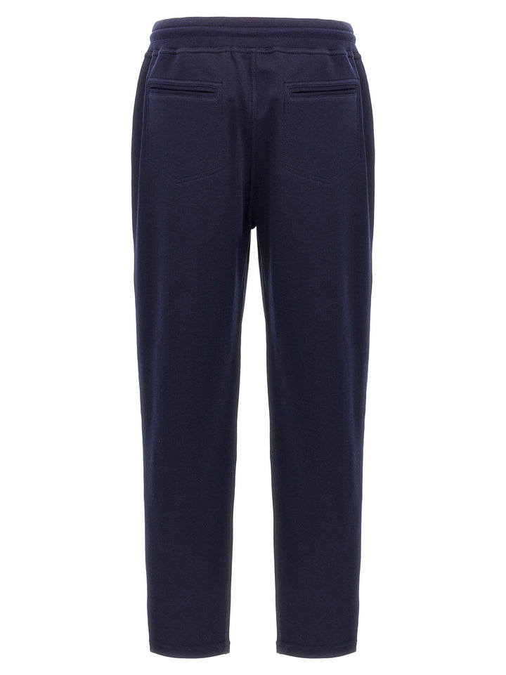 Cotton Blend Joggers Pants Blue