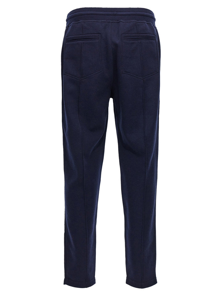 Cotton Blend Joggers Pants Blue