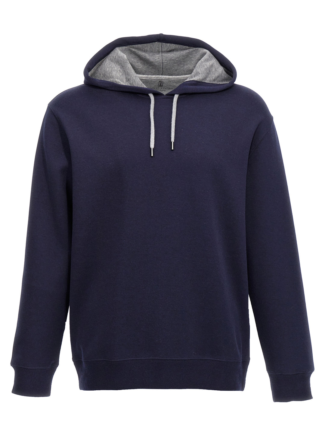 Cotton Blend Hoodie Sweatshirt Blue