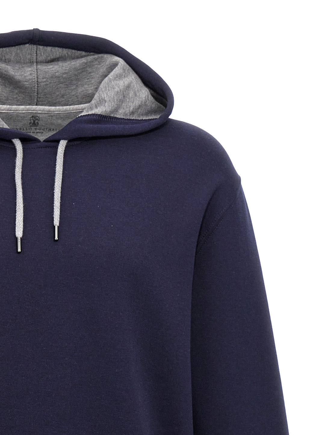 Cotton Blend Hoodie Sweatshirt Blue