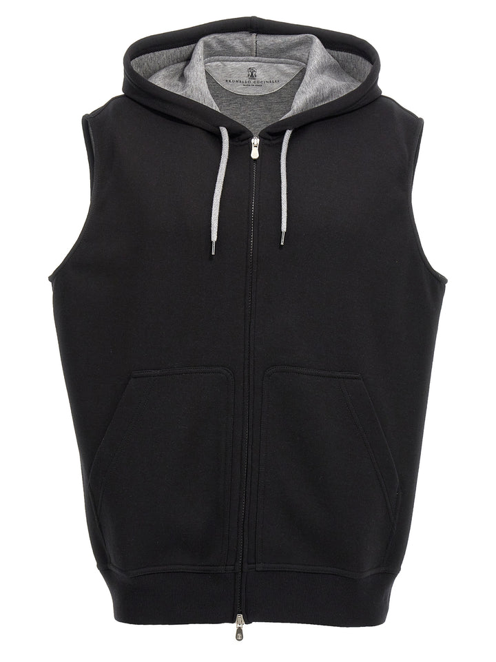 Hooded Vest Gilet Black