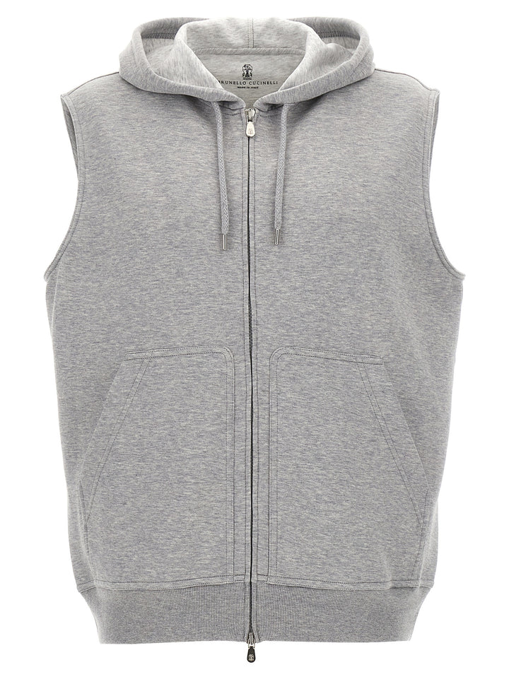 Hooded Vest Gilet Gray