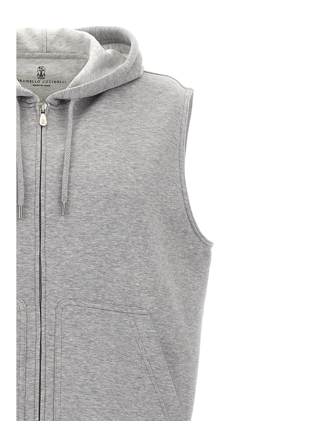 Hooded Vest Gilet Gray