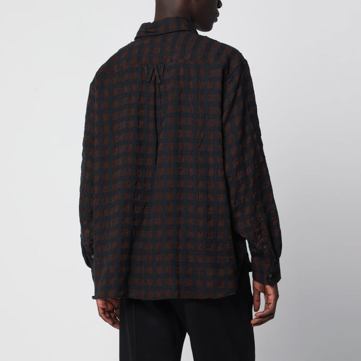 Willy Chavarria Veterano Check Shirt In Wool Blend