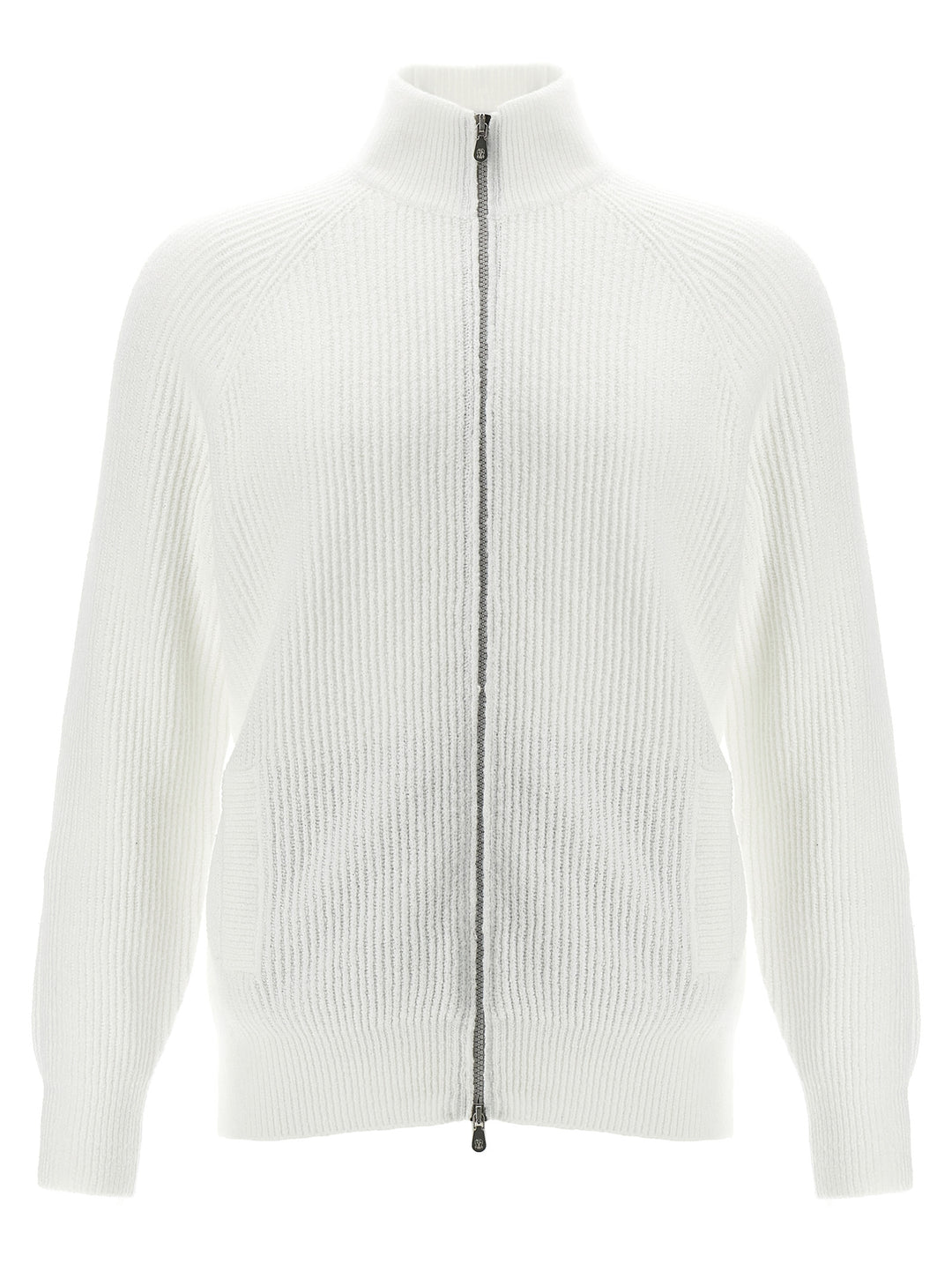 Zip Cardigan Sweater, Cardigans White