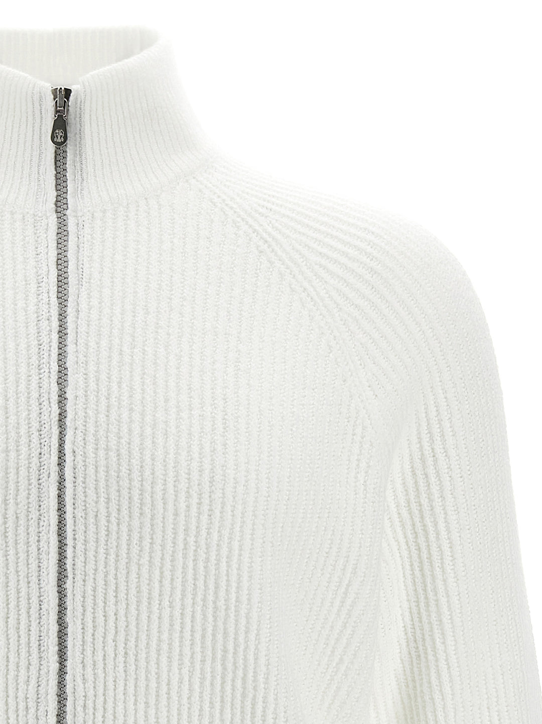 Zip Cardigan Sweater, Cardigans White